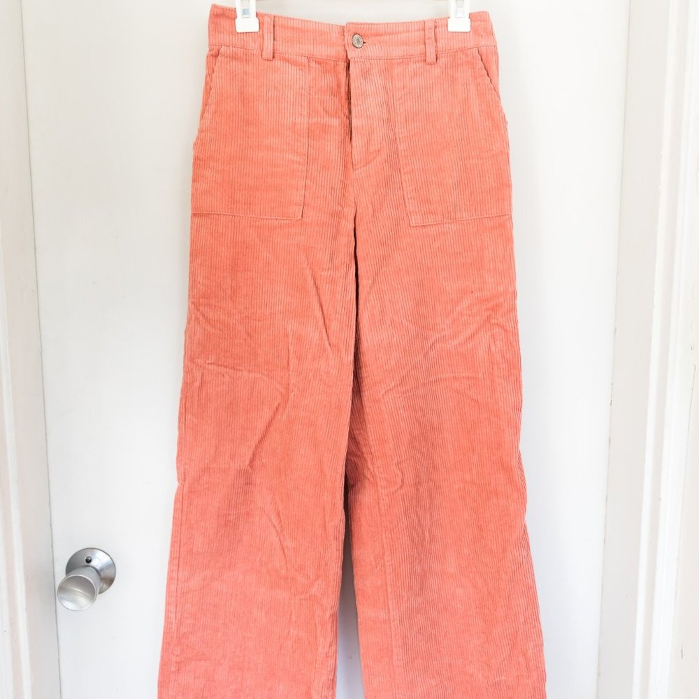 Salmon Corduroy Wide Leg Pants - Forever 21 Sz. S